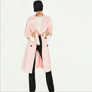 Pink Zara trench coat